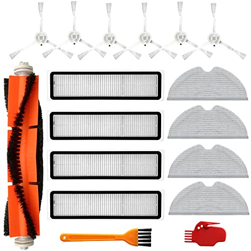 Kit de accesorios para Dreame D9 Partes de Aspiradora, incluye 1 Cepillo Principal, 6 Cepillo Lateral, 4 Filtros, 4 Paño de Fregona, 2 Cepillo de Limpieza