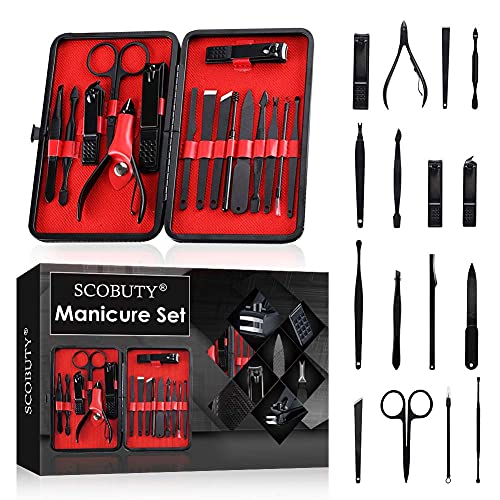 Kit de Cortaúñas,Juego de Manicura,Juego de Manicura Profesional,Kit de Manicura 16 en 1,Kit de Herramientas de Pedicura Profesional de Acero Inoxidable para Mujeres y Hombres