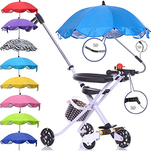 Kitabetty Paraguas De Cochecito De Bebé, Cochecito De Niños Ajustable Contra Paraguas De Protección UV/Lluvia Con Clip De Soporte, Sombrilla Para Sillas De Paseo Cochecitos De Silla De Paseo.