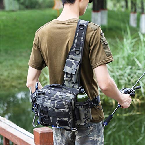 KKAAMYND Bolsa de Pesca Multifuncional Molle Bolsa de Hombro Camping Paquete de Cintura de Cintura de Pescado señuelos Mear Bolsa Crossbody (Color : Digtial)