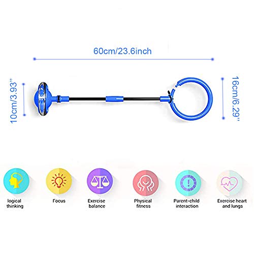 Knowing Bola de Salto de Tobillo, Anillo de Salto Intermitente, LED Plegable Saltar Bola, Colorida Anillo de Salto de Tobillo, para Niños Juegos Divertidos para Adultos Deportes Aire Libre (Azul)