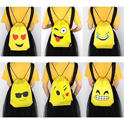 Konsait 70 Pack Emoji Bolsas de Cuerdas, Emoji Llavero, Emoji Pulseras de Silicona Goma, Emoji Tatuajes temporales para pi?ata Art¨ªculos de Fiesta de Cumplea?os Regalo Juguete for Ni?os Infantiles