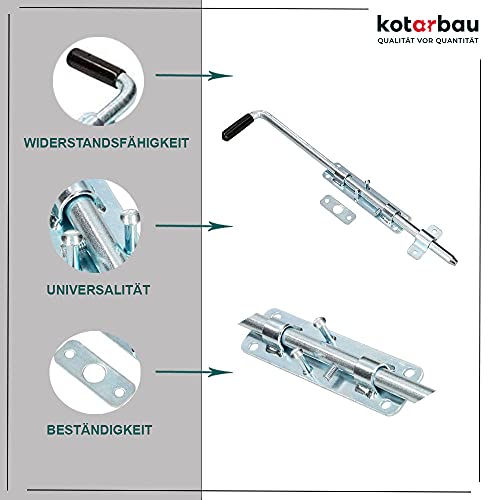 KOTARBAU® Pestillo de puerta 420 mm cerradura de puerta pestillo de puerta puerta seccional cierre de puerta