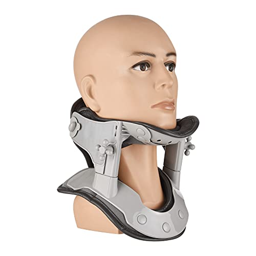 Ksodgun Dispositivo de tracción del cuello cervical Collar extensible de cuello ajustable para una mejor alineación de la columna Alivio y soporte del dolor de cuello