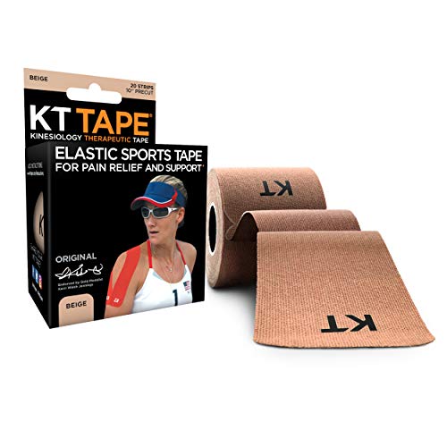 KT Cinta Original terapéutica para kinesiología, 20 Tiras, algodón, Unisex, Color Beige, tamaño n/a