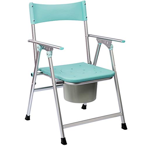 KYSZD-Cómodas Medical Silla de Inodoro de Ducha de Altura Ajustable | Silla Plegable con Inodoro móvil | Respaldo ergonómico