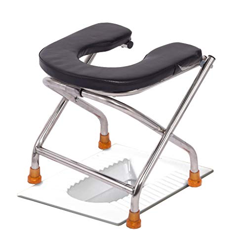 KYSZD-Cómodas Silla de Ducha Impermeable Acero Inoxidable Baño con mesita de Noche portátil, Asiento de Inodoro/Silla de Ducha, para Personas Mayores, discapacitadas