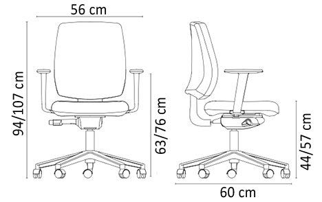 La Silla de Claudia - Silla Escritorio y Oficina Torino Gris Oscuro. Silla Oficina ergonómica con reposabrazos. Asiento y Respaldo Regulables. Ruedas de Goma