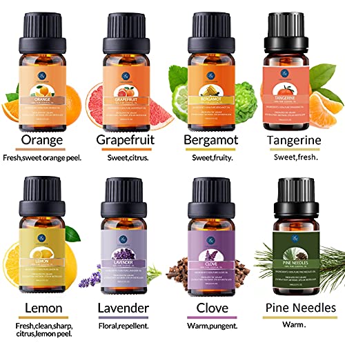 Lagunamoon Aceites Esenciales, Top 16 Set de Regalo de Aceites de Aromaterapia, Lavanda, Eucalipto, Hierba de Limón, Romero, Menta, Arból de Té, Aceites Esenciales para Humidificador, 100% Puros