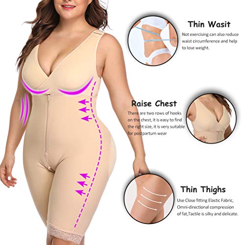 LaLaAreal Corsé de Mujer Cintura de Barriga Fajas modeladora Body Shaper Ropa Interior Plus Size