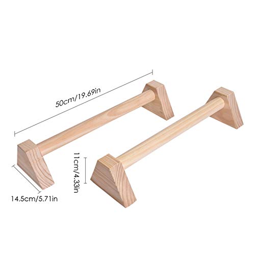 Lamptti Juego de 2 paralelos de madera, barras de empuje hacia arriba, soporte de mano, paralelos de madera