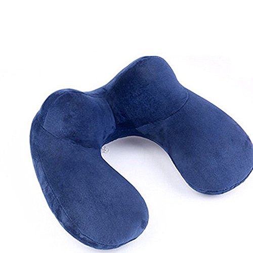 LaVibe - Almohada en Forma de U para el Cuello de Apoyo de Peluche, de Apoyo Completo Hinchable, Almohada de Viaje para el Tren de Lectura y Trabajo