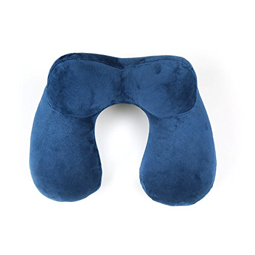 LaVibe - Almohada en Forma de U para el Cuello de Apoyo de Peluche, de Apoyo Completo Hinchable, Almohada de Viaje para el Tren de Lectura y Trabajo