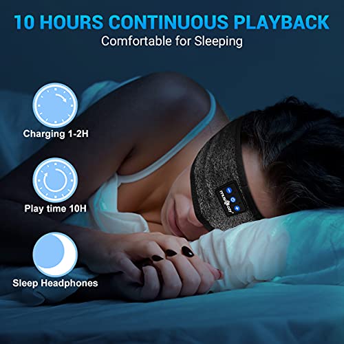 LC-dolida Sleep Headphones Bluetooth V5.0 Auriculares deportivos Música Sleep Headband Auriculares con altavoces estéreo ultradelgados HD, perfectos para deportes, durmientes laterales