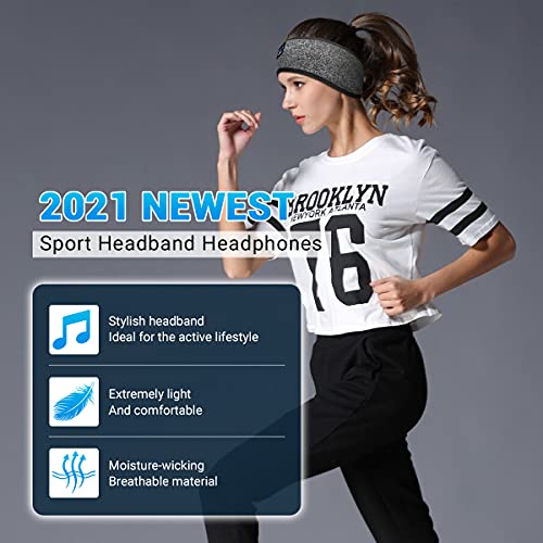 LC-dolida Sleep Headphones Bluetooth V5.0 Auriculares deportivos Música Sleep Headband Auriculares con altavoces estéreo ultradelgados HD, perfectos para deportes, durmientes laterales