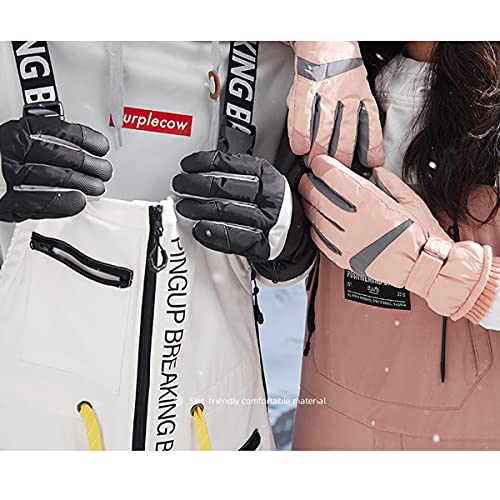 LEcyLanker Guantes Esqui de Invierno, Guantes Termico e Impermeables, Adecuados para Deportes al Aire Libre como el Ciclismo y el Esquí(Negro)