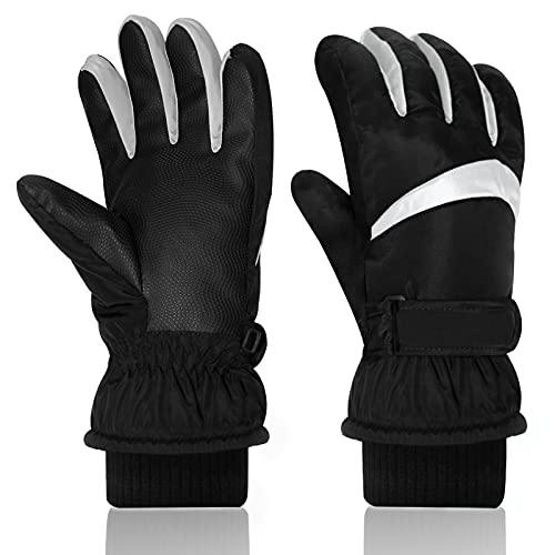 LEcyLanker Guantes Esqui de Invierno, Guantes Termico e Impermeables, Adecuados para Deportes al Aire Libre como el Ciclismo y el Esquí(Negro)