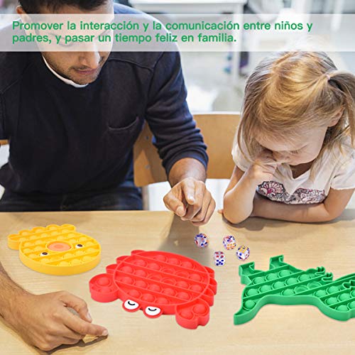 LEEHUR Juguete Silicona Sensorial para Niños Juguete Educativo, Juguete Silicona de Dedo para Niños, Juguete Antiestré para Adultos, 4 Formas Dinosaurio Pulpo Cangrejo Búho, Portavasos 4 Piezas