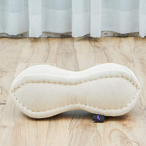 LEEWADEE cojín Cervical tailandés – Almohada en Forma de Papaya, reposacabezas para la Lectura Hecha de kapok, 40 x 14 x 14 cm, Color Natural