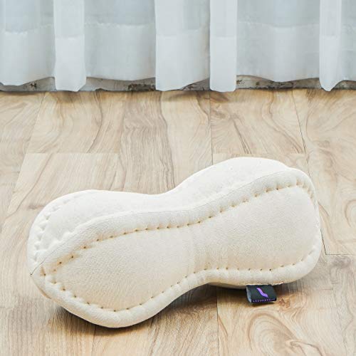 LEEWADEE cojín Cervical tailandés – Almohada en Forma de Papaya, reposacabezas para la Lectura Hecha de kapok, 40 x 14 x 14 cm, Color Natural