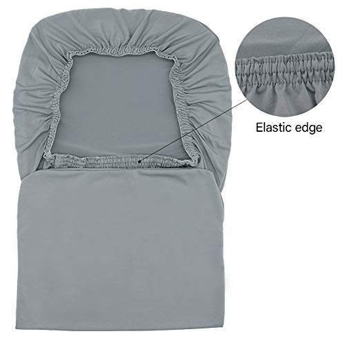 Leeyunbee 4 Piezas Fundas de Sillas de Comedor, Elásticas y Modernas Funda Asiento Silla, Desmontables Lavables Cubiertas para Sillas para Comedor Hotel Banquete de Boda Decoración (Plata Gris)