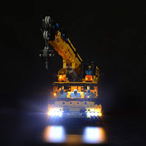 Leic Kit de iluminación LED Building Block Juego de Luces con alimentación USB para grúa móvil Lego Technic 42108 (LED Incluido Solo, sin Kit Lego)