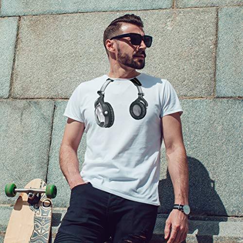 lepni.me Camisetas Hombre Regalo de DJ para los Amantes de la música Música Retro, Electrónica, Auriculares Imprimir (X-Large Negro Multicolor)