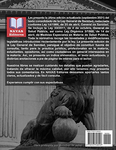 LEY GENERAL DE SANIDAD. Edición actualizada 2021. Incluye Ley General de Salud Pública y Medidas Especiales en materia de Salud Pública.: Formato ... de Sanidad. Legislación Española Actualizada.