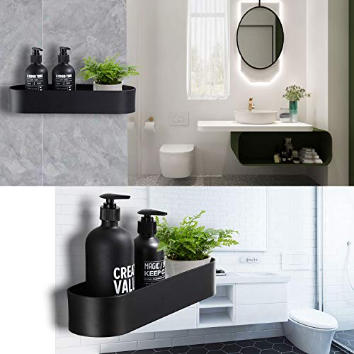 Libershine Estanteria Ducha Sin Taladro Estanteria Baño Estante Ducha Aluminio Espacial y Matte Finish, para Baño o Cocina - Negro