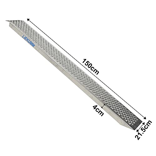 LIEKUMM 2 rampas de aluminio para motocicleta, carril de dirección de carga, carga máxima de 400 kg, longitud de 150 cm (AR20)