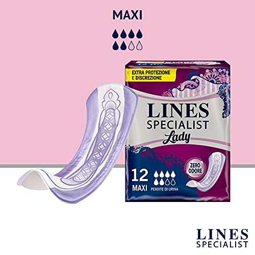 Lines Specialist productos Compresas para incontinencia – 3 paquetes de 12 unidades)