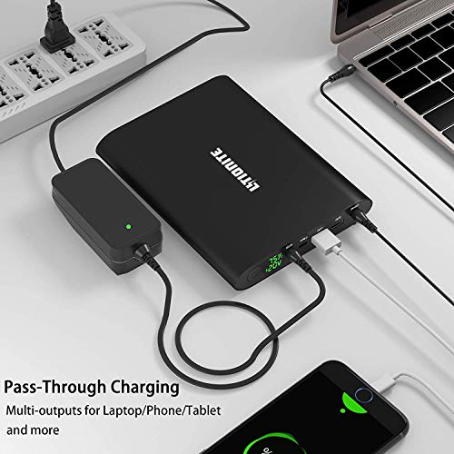 Litionite Tanker 90W / 50000mAh Power Bank/Batería Externa en Aluminio con Display LED - 2X USB Carga rapida - 1x Type-C - 1x DC - Cargador portátil para PC/Computadora/Ordenador/Macbook/Smartphone