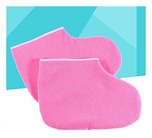 LIXBD Manoplas de tratamiento de manos de cera para baño, funda de spa, terapia de calor fina, aislada y suave, juego de cuidado de manos (rosa)