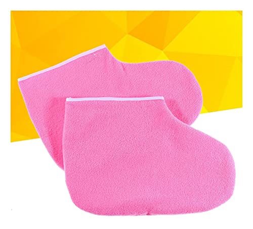 LIXBD Manoplas de tratamiento de manos de cera para baño, funda de spa, terapia de calor fina, aislada y suave, juego de cuidado de manos (rosa)