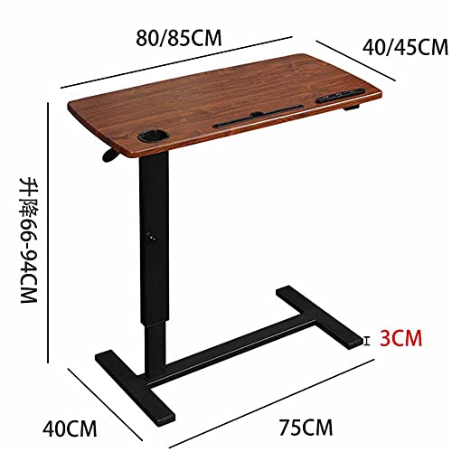 LJFYXZ Mesa de Ordenador Mesa Auxiliar con Ruedas, Regulable en Altura Movilidad Reducida o Discapacitados para Cama y Sofá, 40 x 60/80 x 66-94 cm(Size:85x45cm)