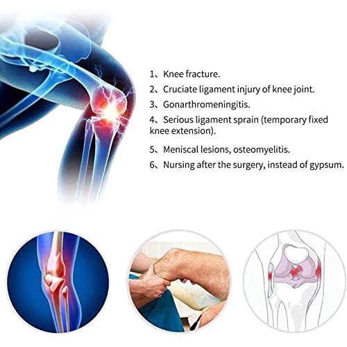 LJXX Inmovilizador de Rodilla Postoperatorio Ajustable, Rodillera con Bisagras con Correa para el Hombro, Soporte de Recuperación Ajustable para Rehabilitación Ortopédica