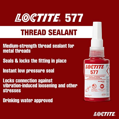 Loctite K978773 577 Junta de tubo de resistencia media de curación rápida, Multicolor, 50 ml