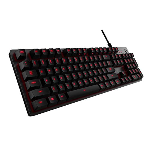 Logitech G413 Teclado Gaming Mecánico, Teclas retroiluminadas, Teclas Romer-G Táctil, Aleación de Aluminio, Teclas personalizables, Paso de USB, Disposición QWERTY ES - Carbón/Negro