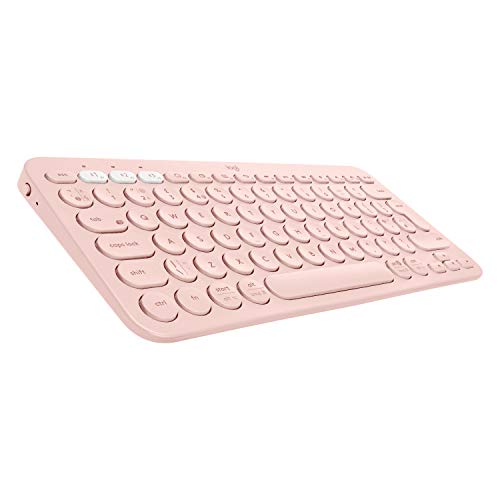 Logitech K380 Teclado Inalámbrico Multi,Dispositivo para Windows/Apple iOS/Android/Chrome, Bluetooth, Diseño Compacto, PC/Mac/Portátil/Smartphone/Tablet/Apple TV, Disposición QWERTY Italiano , Rosa