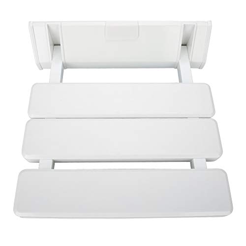 Longzhuo Taburetes de baño, Asiento de Ducha de Hoja abatible montado en la Pared Banco de baño Plegable para Uso doméstico en Sala de Sauna Blanco