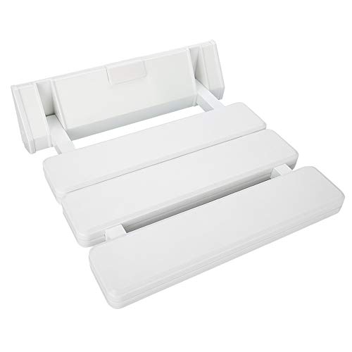 Longzhuo Taburetes de baño, Asiento de Ducha de Hoja abatible montado en la Pared Banco de baño Plegable para Uso doméstico en Sala de Sauna Blanco