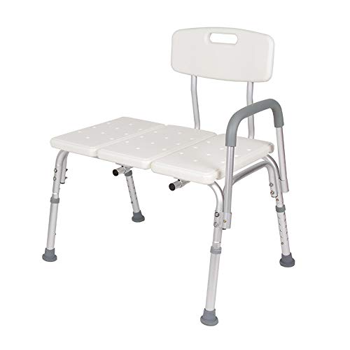 LQLD Taburete De Transferencia para Silla De Ducha, Utilizado como Taburete De Ducha O Asiento De Baño Altura Ajustable con Reposabrazos Suaves Adecuado para Personas Mayores Y Obesas