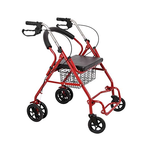 LRX Andador Rollator Andador Andador Plegable Walker rodante con Paded Asiento y Respaldo Ruedas Movilidad Auxilios for la Tercera Edad Mayor de la desventaja con Frenos