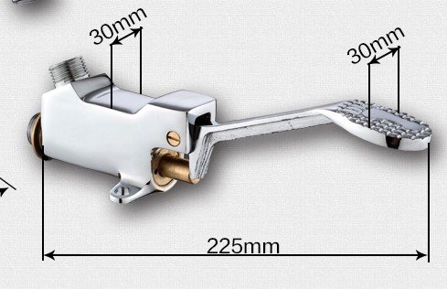 LukLoy Juego completo de pedal manos libres para grifo, con válvula de pie+salida+manguera flexible de 1 m y tornillos, para hospital, laboratorio, control de grifo con el pie