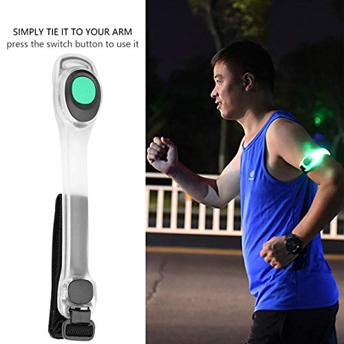 Luz LED En El Cinturón Del Brazo, Brazo Del Cinturón De Seguridad Reflectante Con Tren De Rodaje, Pulsera Led Que Brilla En La Oscuridad, Adecuada Para Montar Y Correr De Noche Al Aire Libre(Verde)