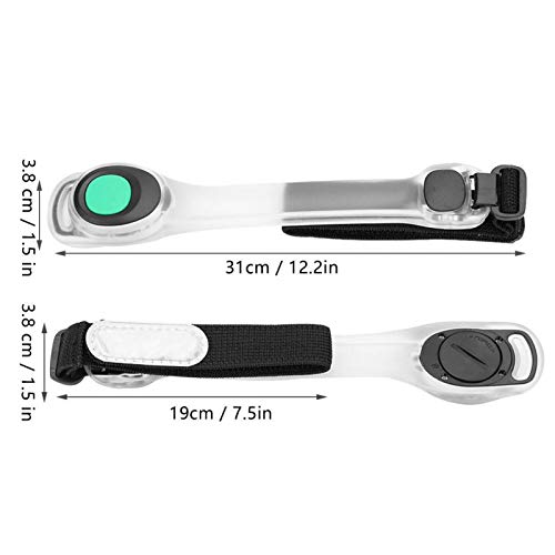 Luz LED En El Cinturón Del Brazo, Brazo Del Cinturón De Seguridad Reflectante Con Tren De Rodaje, Pulsera Led Que Brilla En La Oscuridad, Adecuada Para Montar Y Correr De Noche Al Aire Libre(Verde)