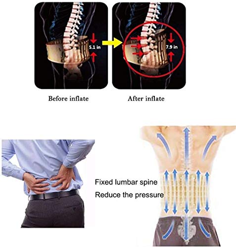 LVLUOKJ Cinturón de descompresión de Soporte Lumbar, Dispositivo de tracción de Aire Inflable para aliviar el Dolor de Espalda, Talla única para Cintura 29-49