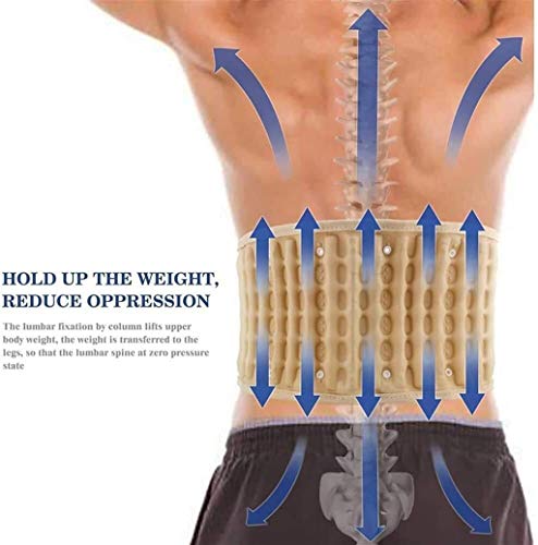 LVLUOKJ Cinturón de descompresión de Soporte Lumbar, Dispositivo de tracción de Aire Inflable para aliviar el Dolor de Espalda, Talla única para Cintura 29-49