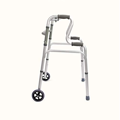 LXDDJZXQ Andador para Ancianos Walker, Andador Plegable de Aluminio Ligero for Caminar con Ayuda de Movilidad con Ruedas de 5 Pulgadas