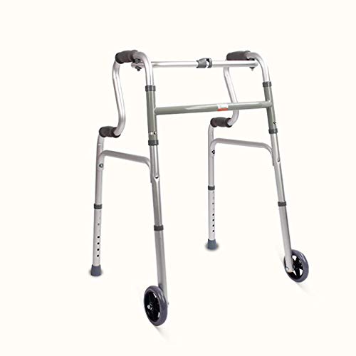 LXDDJZXQ Andador para Ancianos Walker, Andador Plegable de Aluminio Ligero for Caminar con Ayuda de Movilidad con Ruedas de 5 Pulgadas